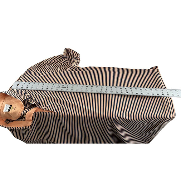 Greg Norman XL PlayDry Peach Navy Striped Polo Shirt Moisture Wicking Golf - Picture 5 of 9